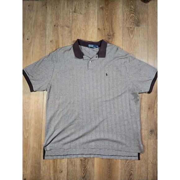 Ralph Lauren Other - Vintage Polo Ralph Lauren Golf Herringbone Polo Shirt XXL Gray Black Classic